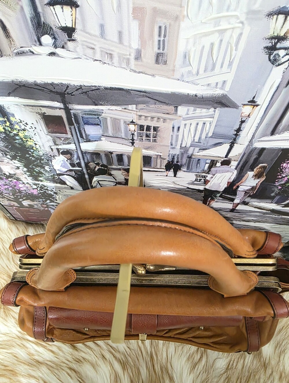 Vintage - rare Chloe Maggie brown kisslock satchel. - Picture 7 of 10